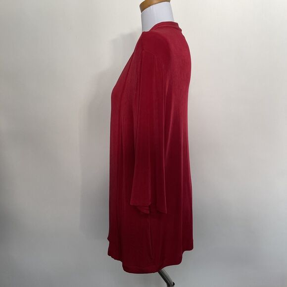 Chico's Travelers Women's Cardigan Top Open-Front 3 X-Large 16 Red 3/4 Sleeves - Picture 3 of 9